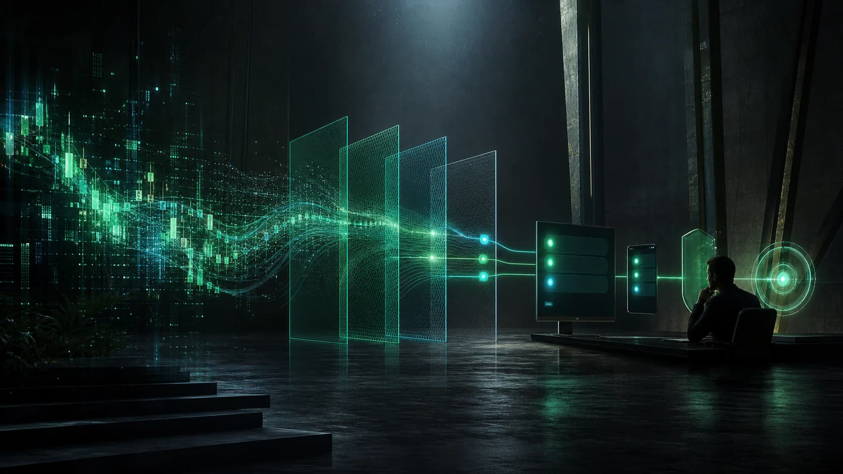 Tiered trading alerts travelling through an emerald monitoring and acknowledgement network
