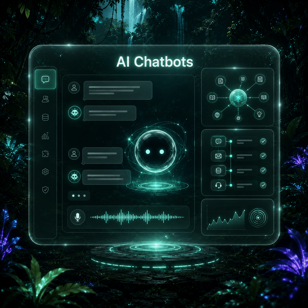 AI chatbot interface with conversation and lead qualification