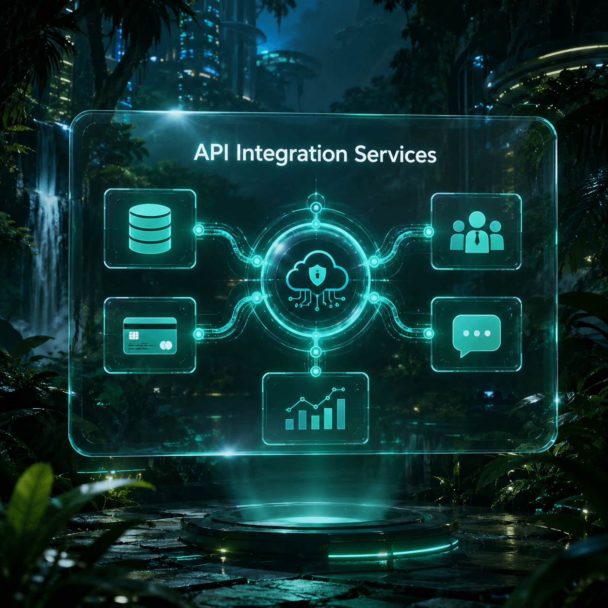 API integration map connecting multiple services