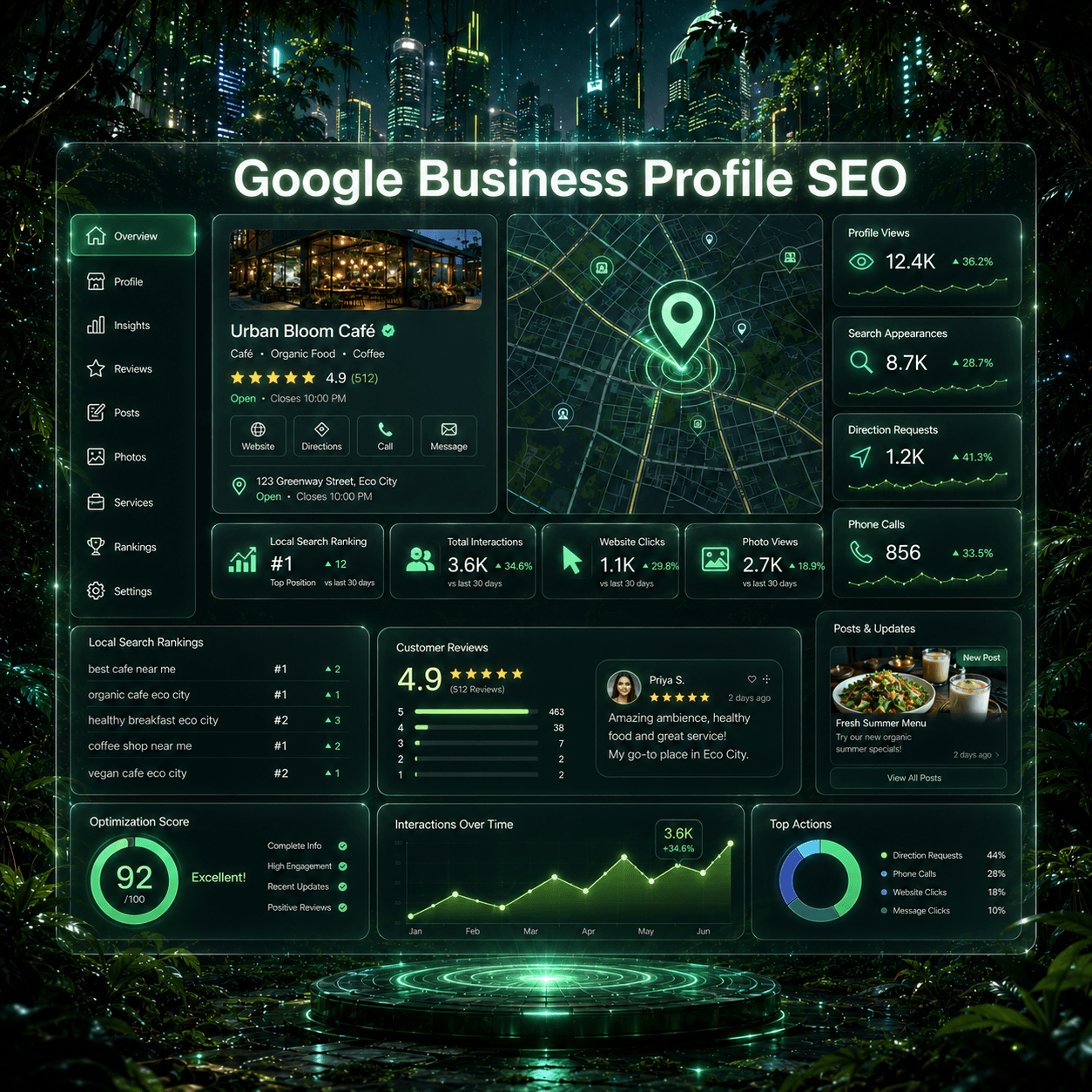 Google Maps local pack with business profile